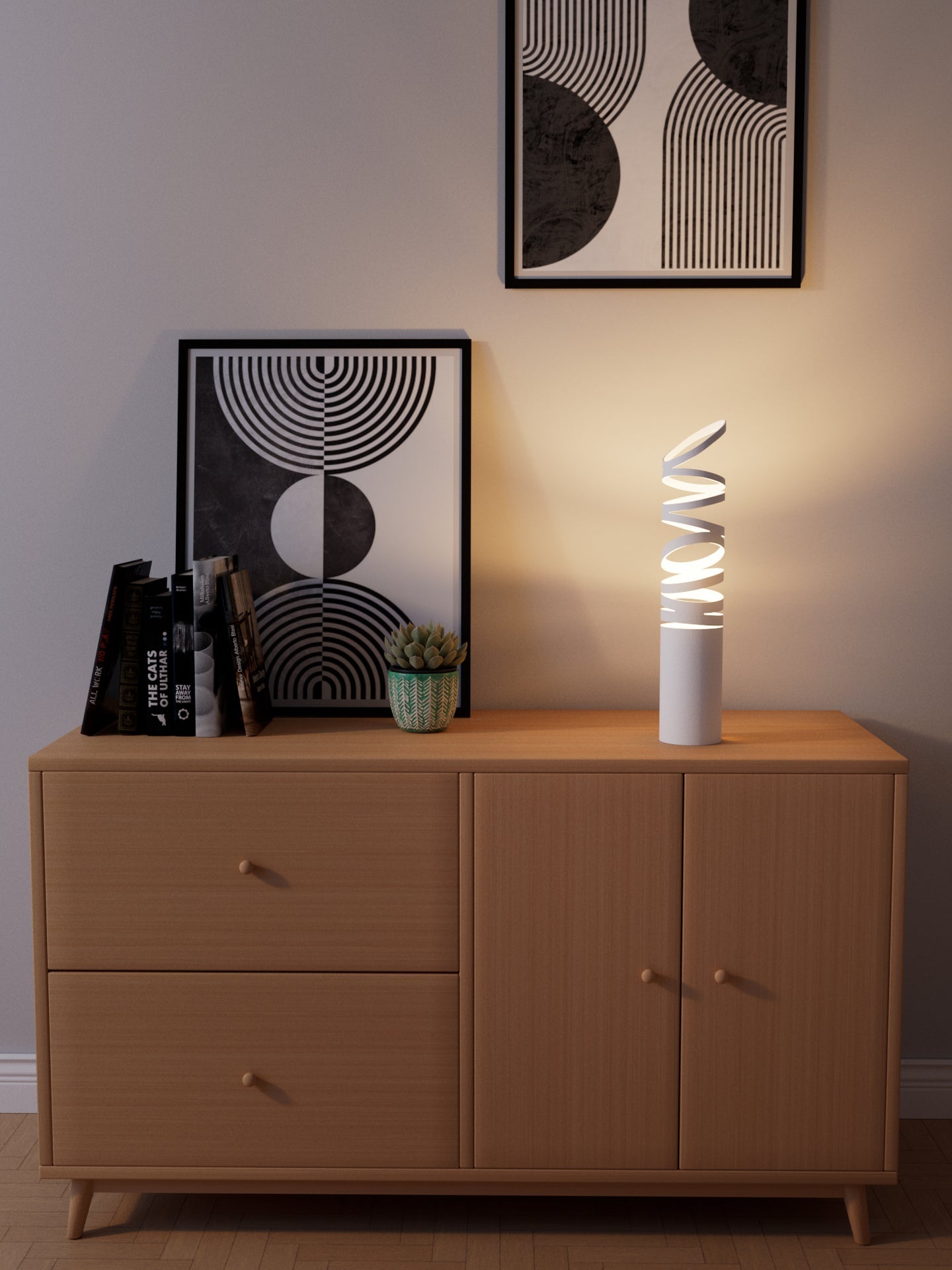 Whirl table lamp with playful contemporary design and soft ambient lighting | مصباح طاولة ويرل بتصميم معاصر مرح وإضاءة ناعمة للمساحات الحديثة