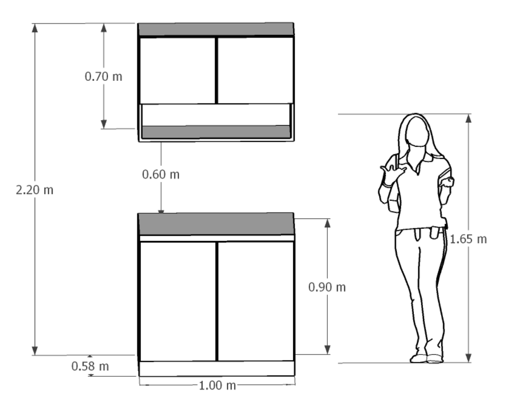White Kitchen Unit (Upper + Lower Units)