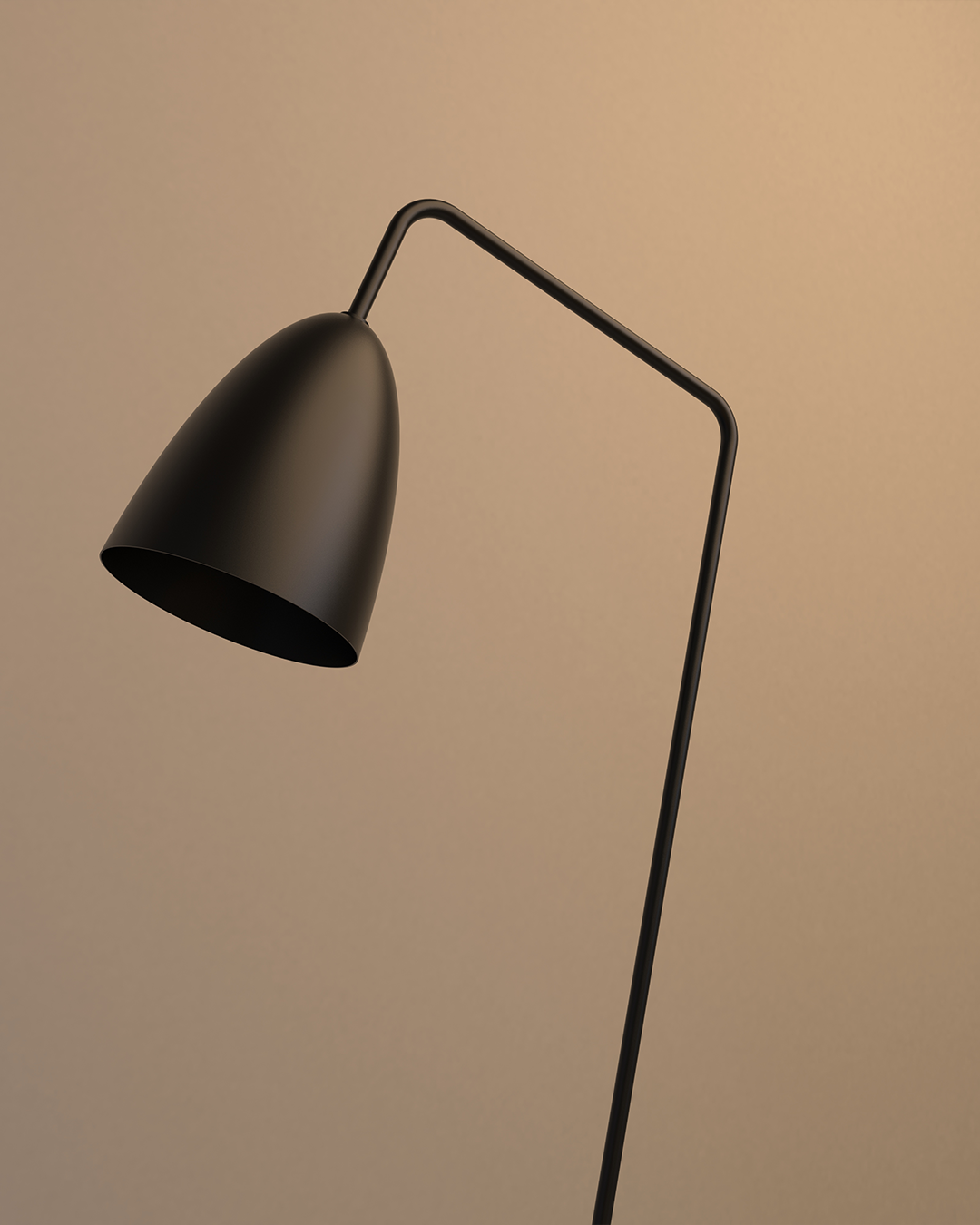 Miko floor lamp with sculptural minimalist form and warm ambient LED light مصباح أرضي ميكو بتصميم نحتي بسيط وضوء LED دافئ