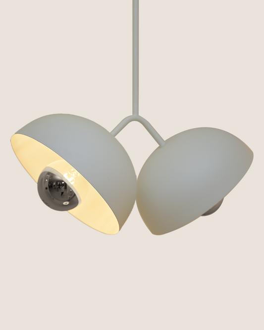 Lunar Twin Pendant with celestial calm dome shaped LED lights مصباح قلادة توأم بتصميم قبة هادئ مع إضاءة LED