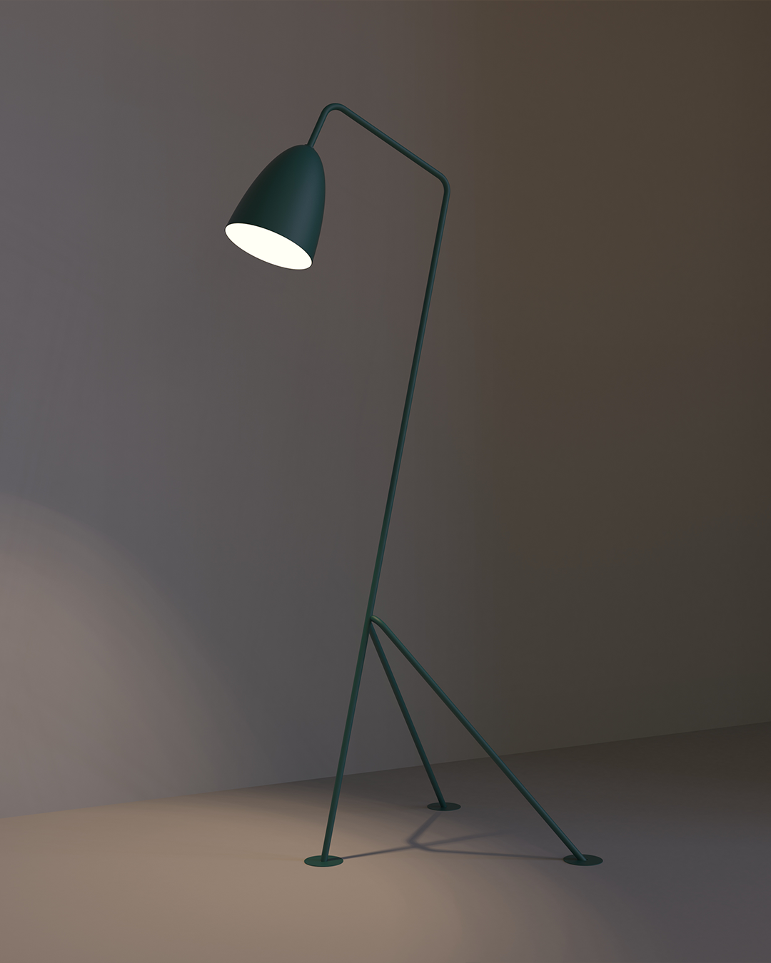Miko floor lamp with sculptural minimalist form and warm ambient LED light مصباح أرضي ميكو بتصميم نحتي بسيط وضوء LED دافئ