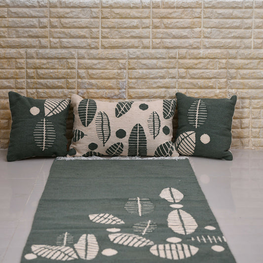Leaves Cotton Kilim Rug