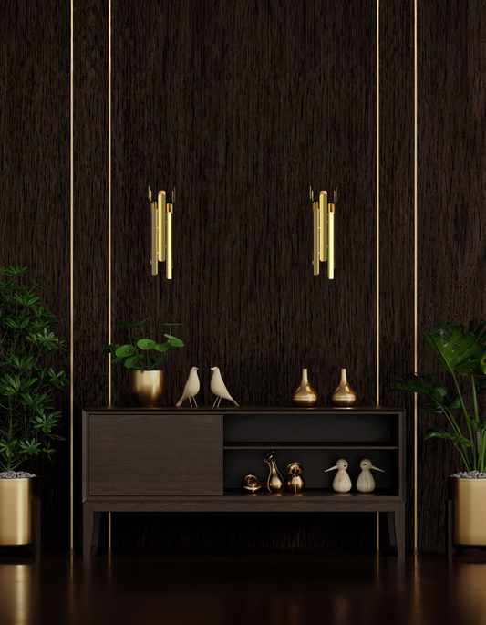 Tempo wall lamp with rhythmic sculptural design casting soft indirect light / مصباح حائط بتصميم إيقاعي نحتي يبعث إضاءة غير مباشرة ناعمة