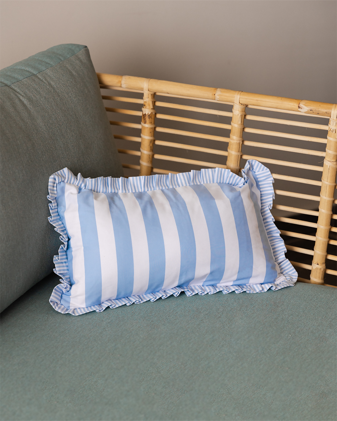 Baby Blue Striped Cushion