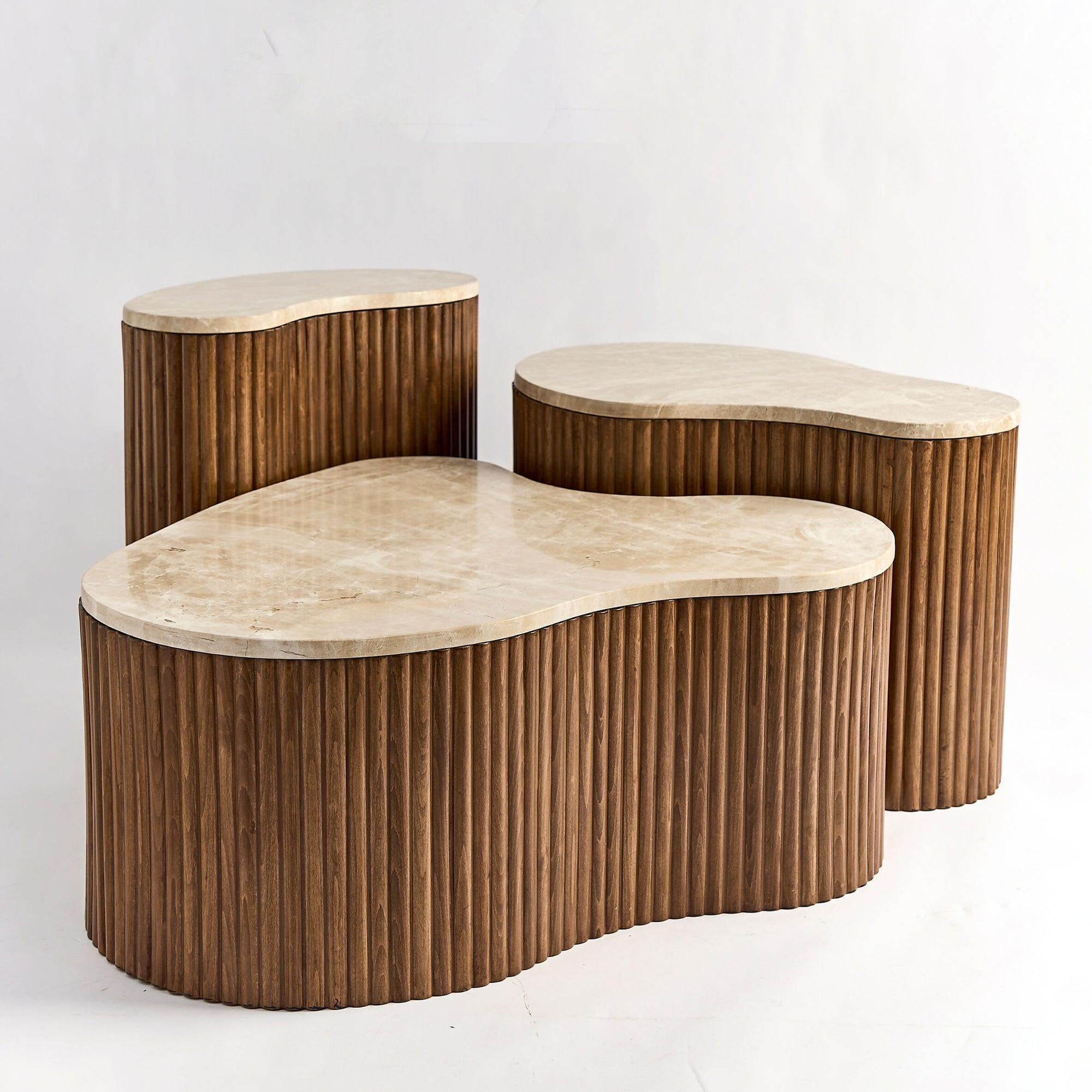 "Kidneys" - Set of 3 Marble Top Tables