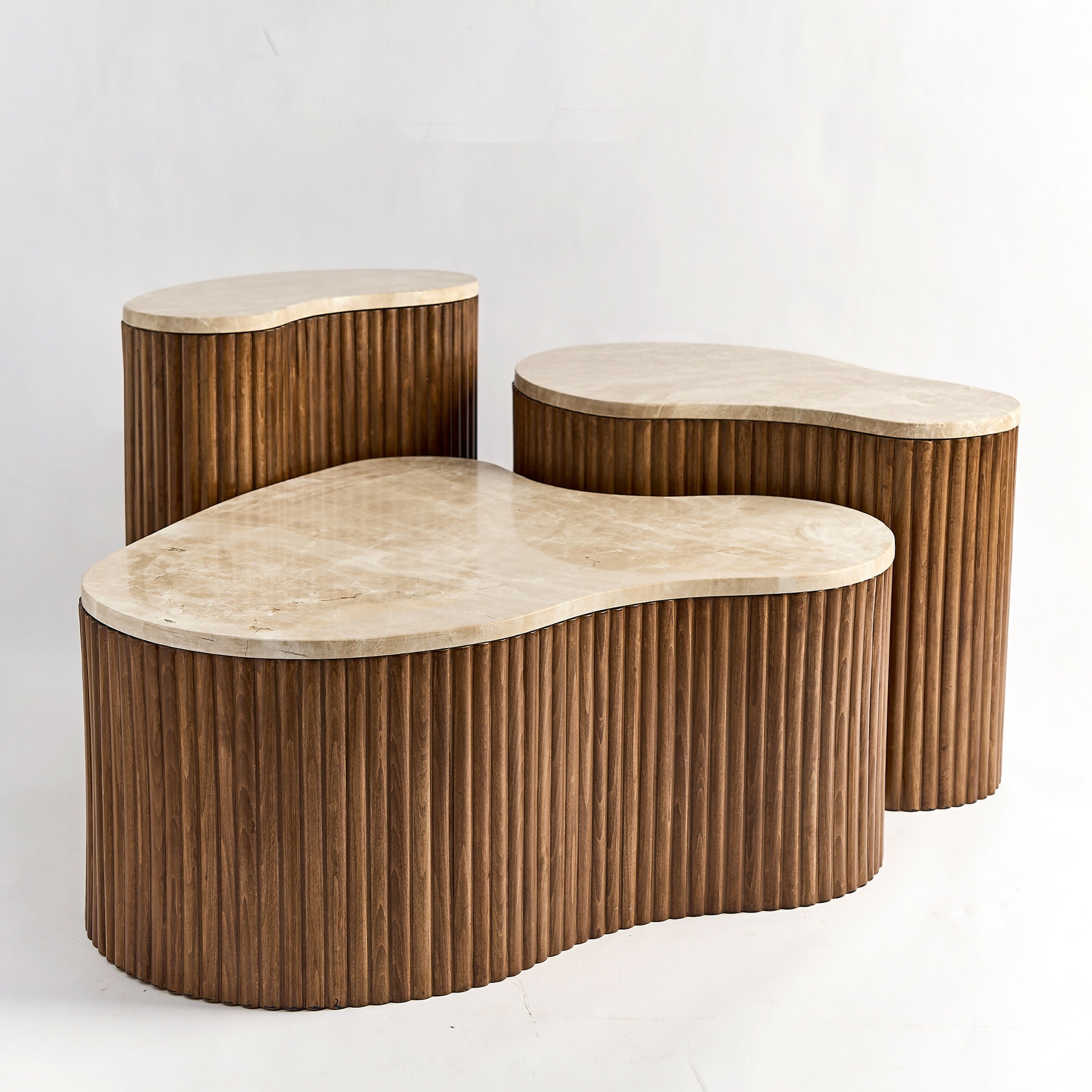 "Kidneys" - Set of 3 Marble Top Tables