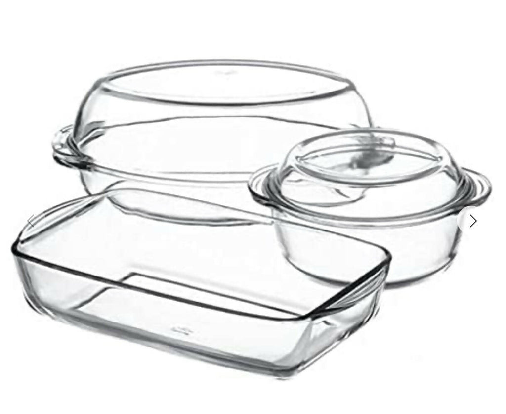 Borcam 1 Oven Dish and 2 Casseroles Set
