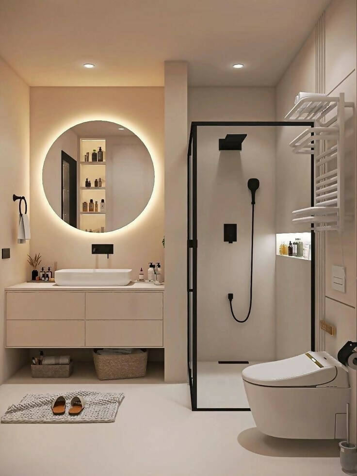 M7- Aesthetic Modern Mirror With Lighting And Touch Switch