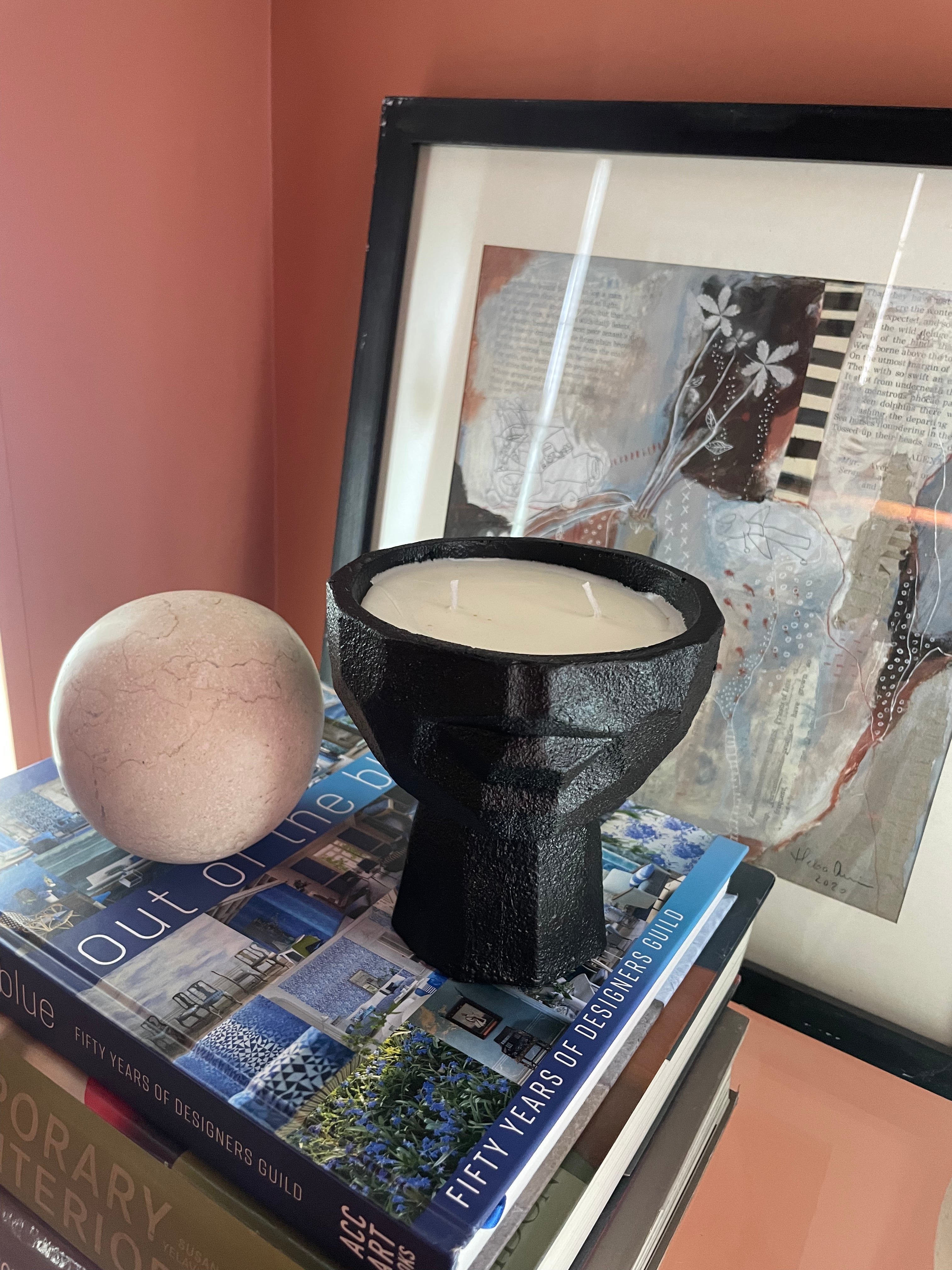 Midnight Ember Candle Pot Statue