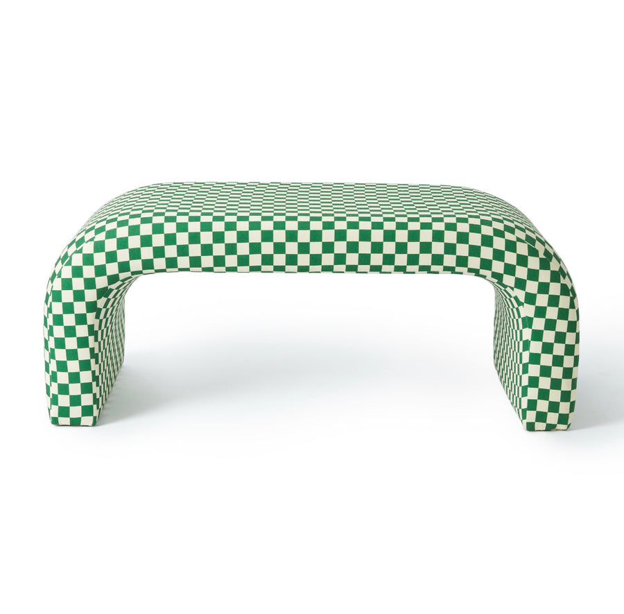 Rotary Bench - Green & Off White Checkered