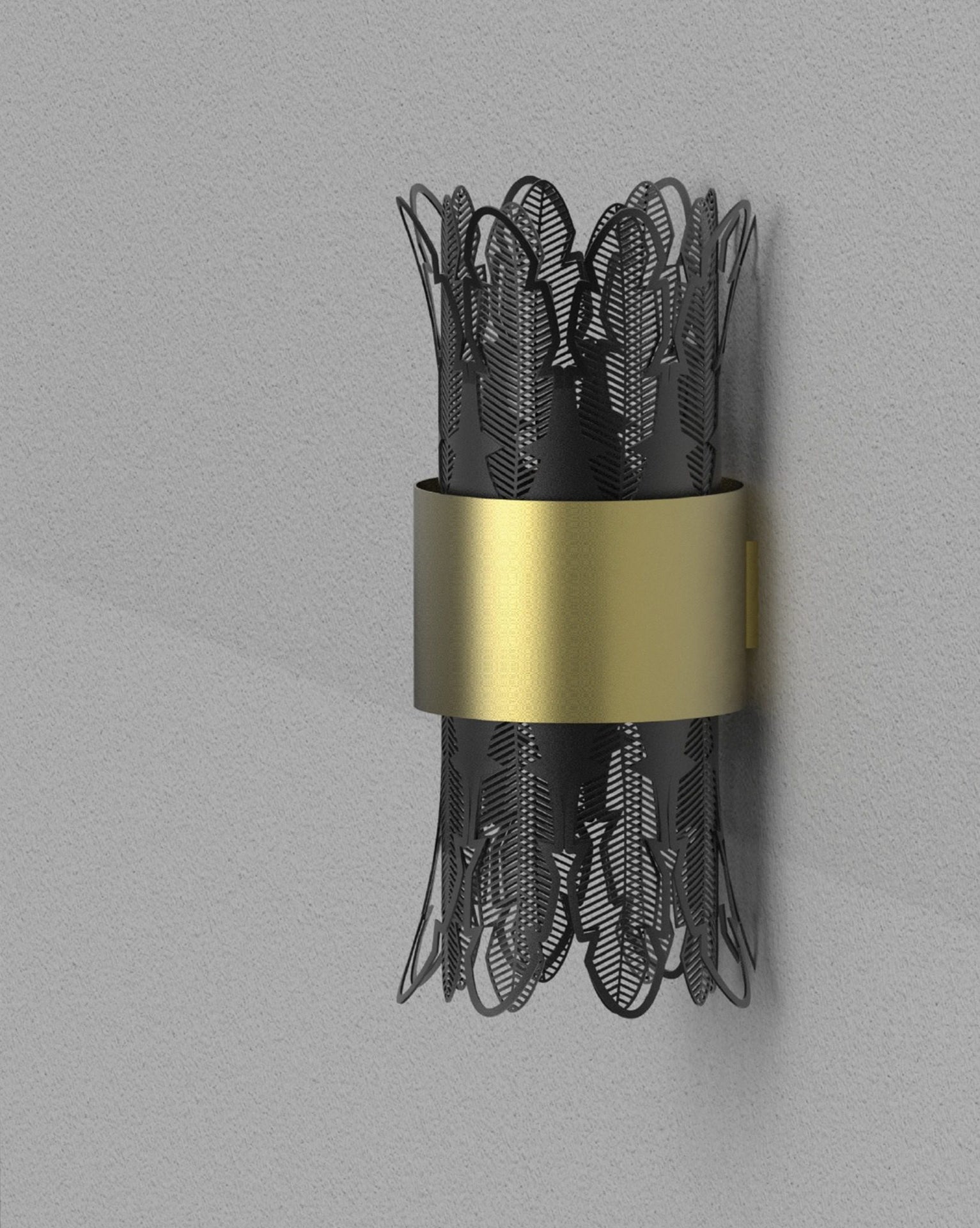 Leaf wall lamp with ancient Egyptian inspired sculptural design casting soft light / مصباح حائط بتصميم مستوحى من الأعمدة المصرية القديمة يبعث إضاءة ناعمة