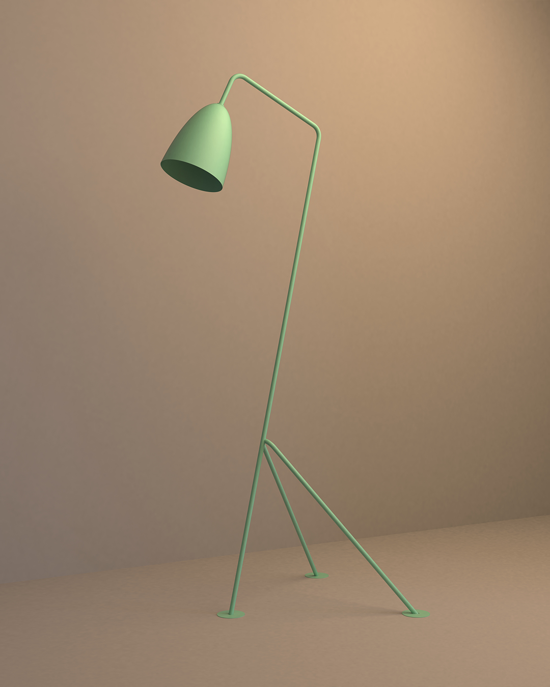 Miko floor lamp with sculptural minimalist form and warm ambient LED light مصباح أرضي ميكو بتصميم نحتي بسيط وضوء LED دافئ