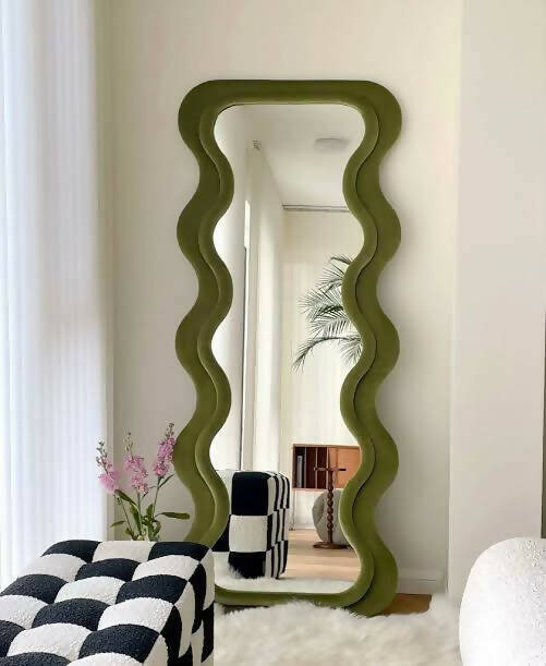 M99- Curvy Floor Mirror- Green