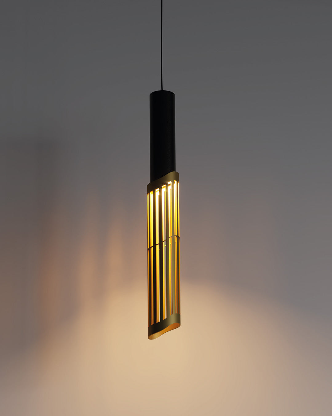 Dew 3 pendant with suspended dewdrop inspired glass creating soft ambient light – مصباح ديو 3 المعلق بزجاج مستوحى من قطرات الندى مع إضاءة محيطية ناعمة