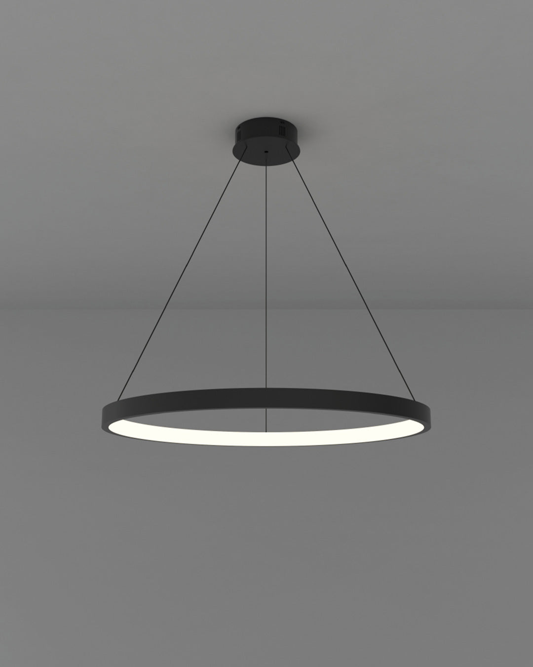 Circlet pendant with minimalist circular design and soft ambient lighting | مصباح معلق سيركلت بتصميم دائري بسيط وإضاءة ناعمة للمساحات الحديثة