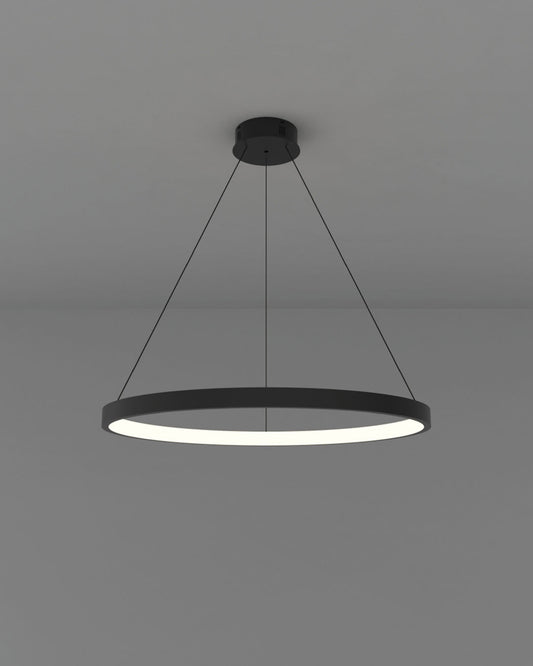 Circlet pendant with minimalist circular design and soft ambient lighting | مصباح معلق سيركلت بتصميم دائري بسيط وإضاءة ناعمة للمساحات الحديثة