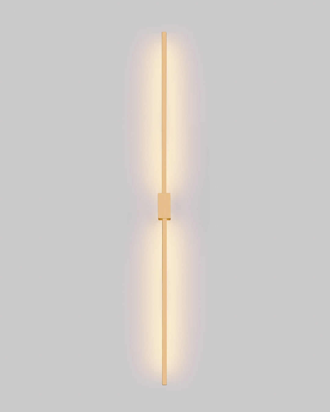 Double lines gold square wall lamp with vertical minimalist indirect lighting – مصباح حائط مربع ذهبي بخطين بتصميم رأسي وإضاءة غير مباشرة