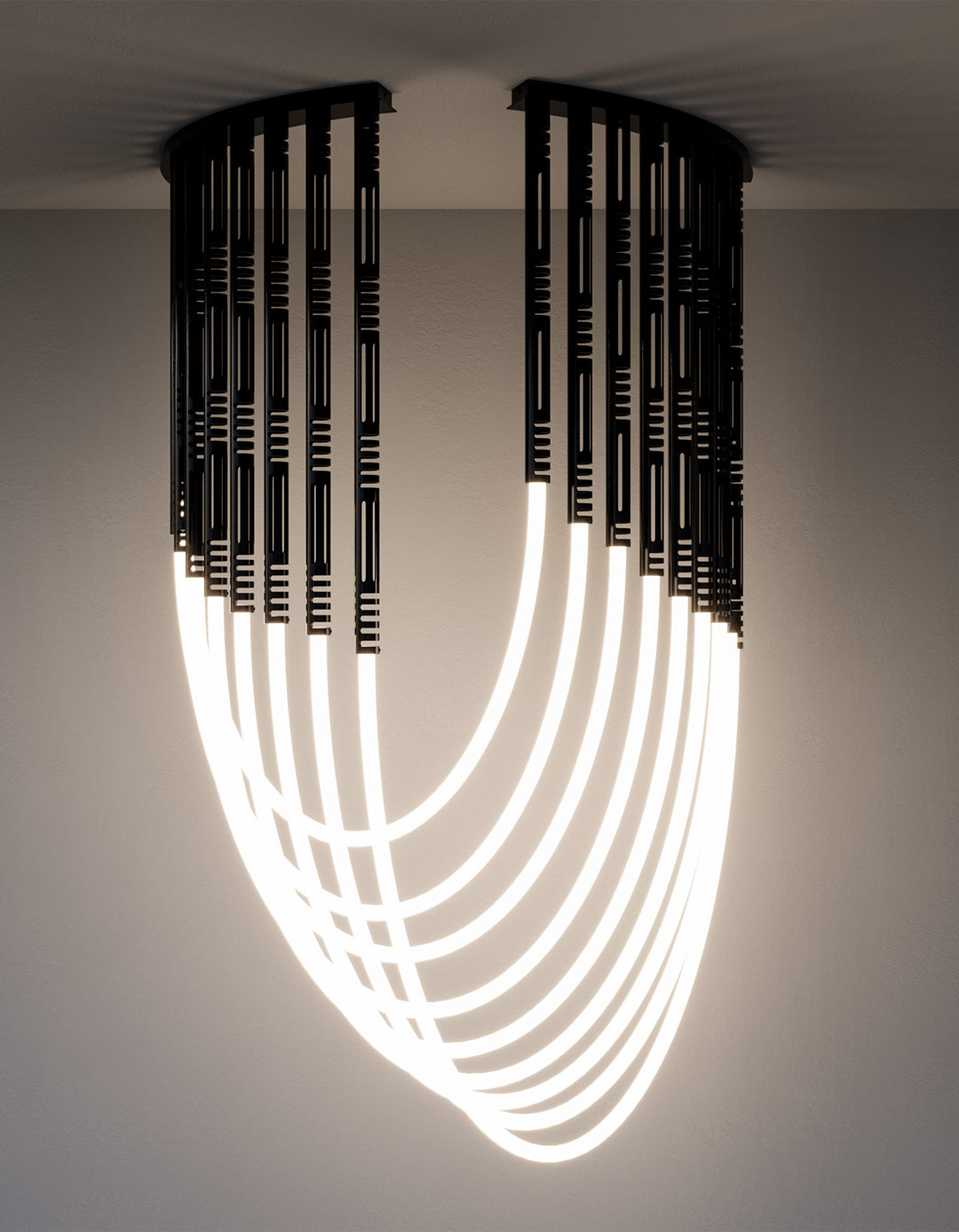 Zulu chandelier with bold sculptural form inspired by African design ثريا زولو بتصميم نحتي جريء مستوحى من الطابع الافريقي