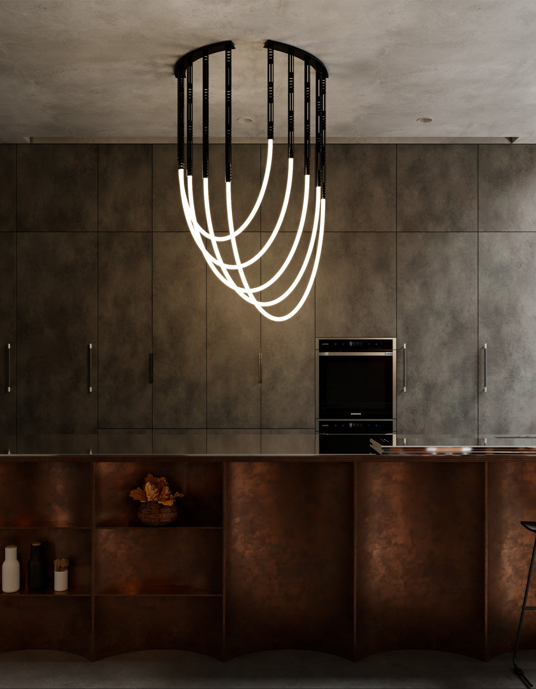 Zulu chandelier with bold sculptural form inspired by African design ثريا زولو بتصميم نحتي جريء مستوحى من الطابع الافريقي