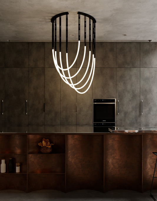 Zulu chandelier with bold sculptural form inspired by African design ثريا زولو بتصميم نحتي جريء مستوحى من الطابع الافريقي