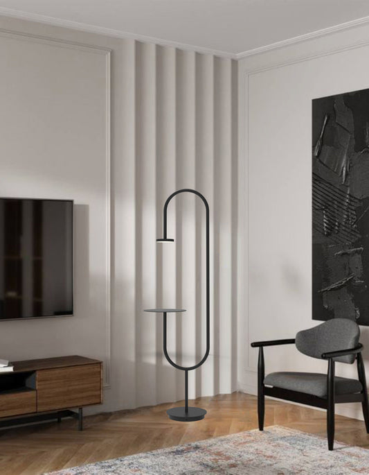 Svelt floor lamp with sleek modern design and ambient lighting for contemporary interiors | مصباح أرضي سڤلت بتصميم عصري أنيق وإضاءة مناسبة للمساحات الحديثة