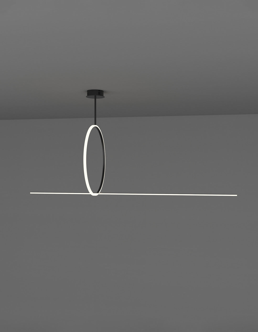 Ring Line pendant with linear geometric ring design creating soft ambient light – معلق رينج لاين بتصميم حلقي هندسي خطي يمنح إضاءة محيطية ناعمة