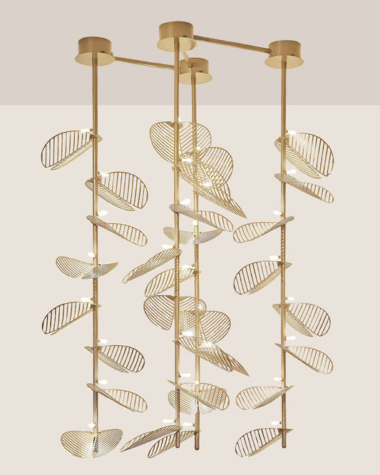 Serenity pendant chandelier with leaf inspired design casting soft light / إضاءة معلقة بتصميم أوراق مستوحى من الطبيعة تبعث إضاءة هادئة وأنيقة