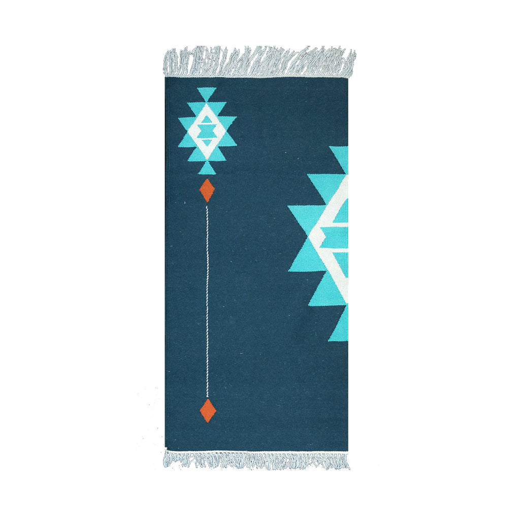 ShiningStarWoolKilimRugGreen
