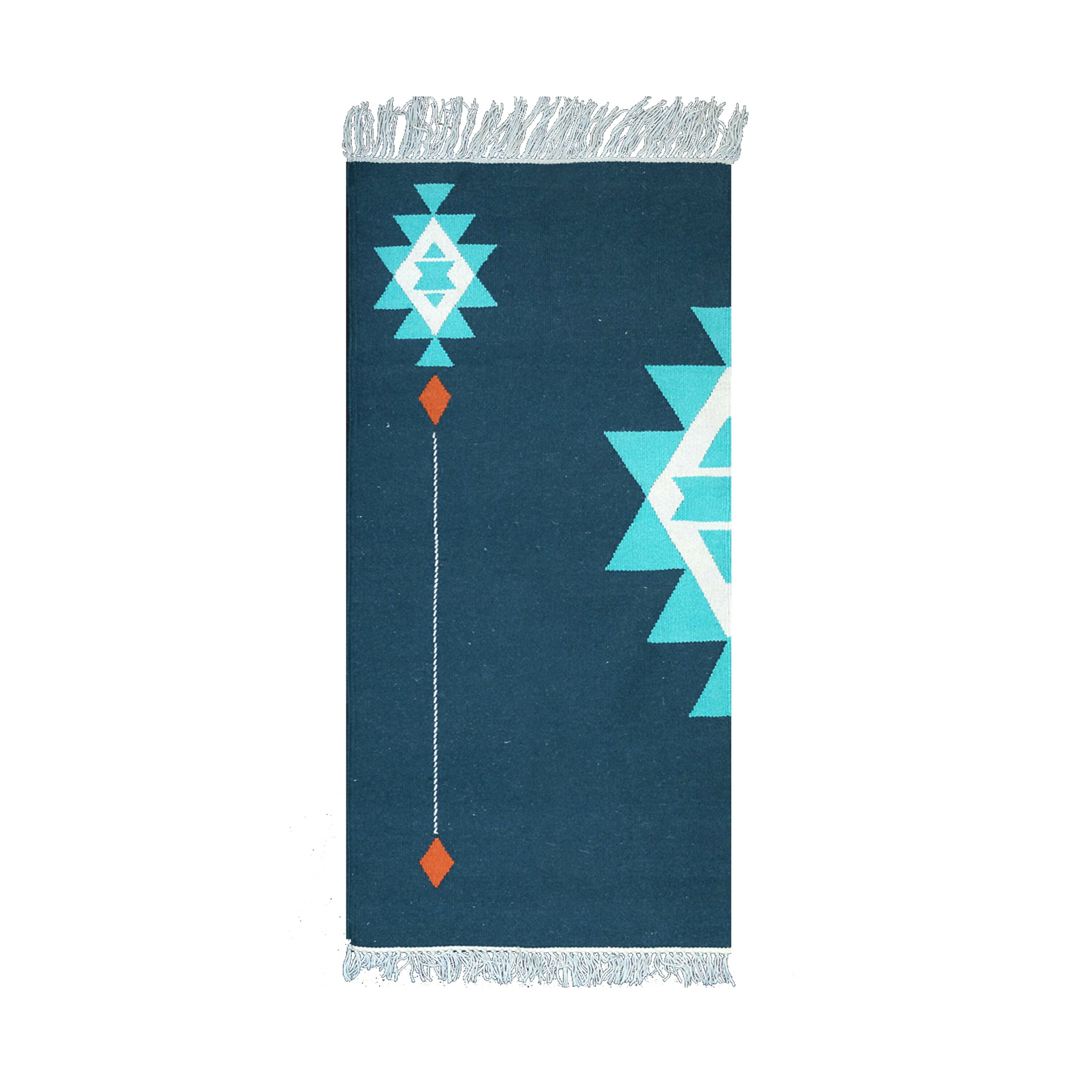 ShiningStarWoolKilimRugGreen