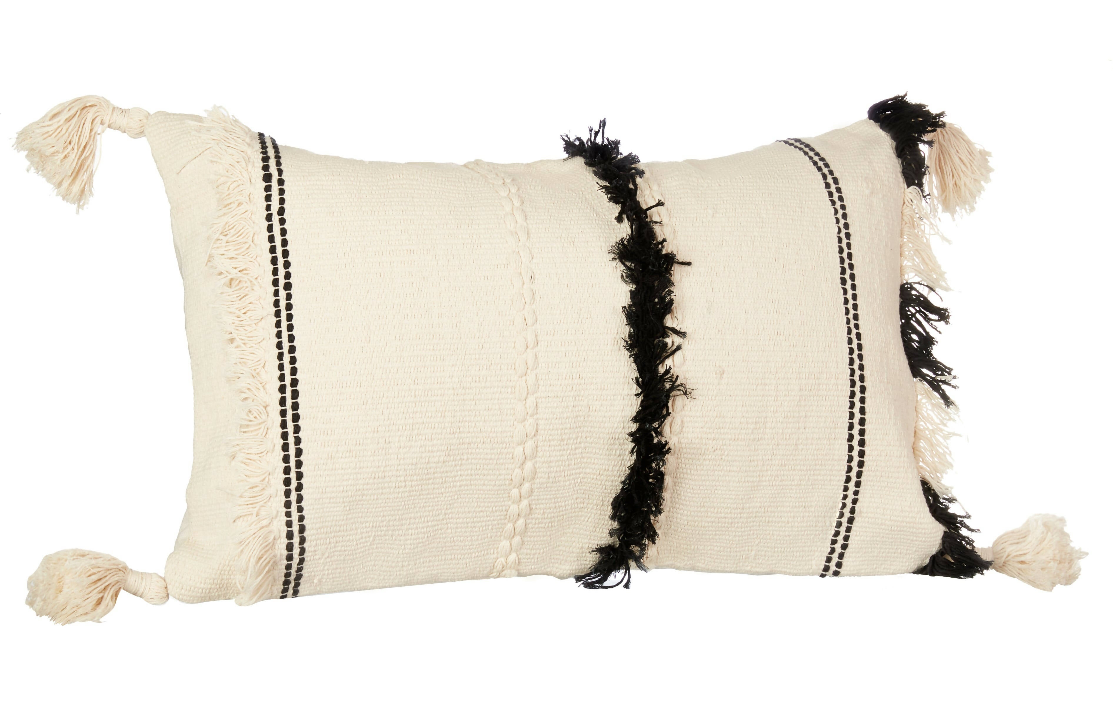 Black and White Tufted Cushion