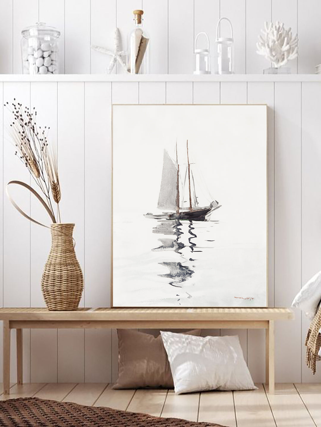Two–masted Schooner with Dory (1894) by Winslow Homer - Original from The Smithsonian.