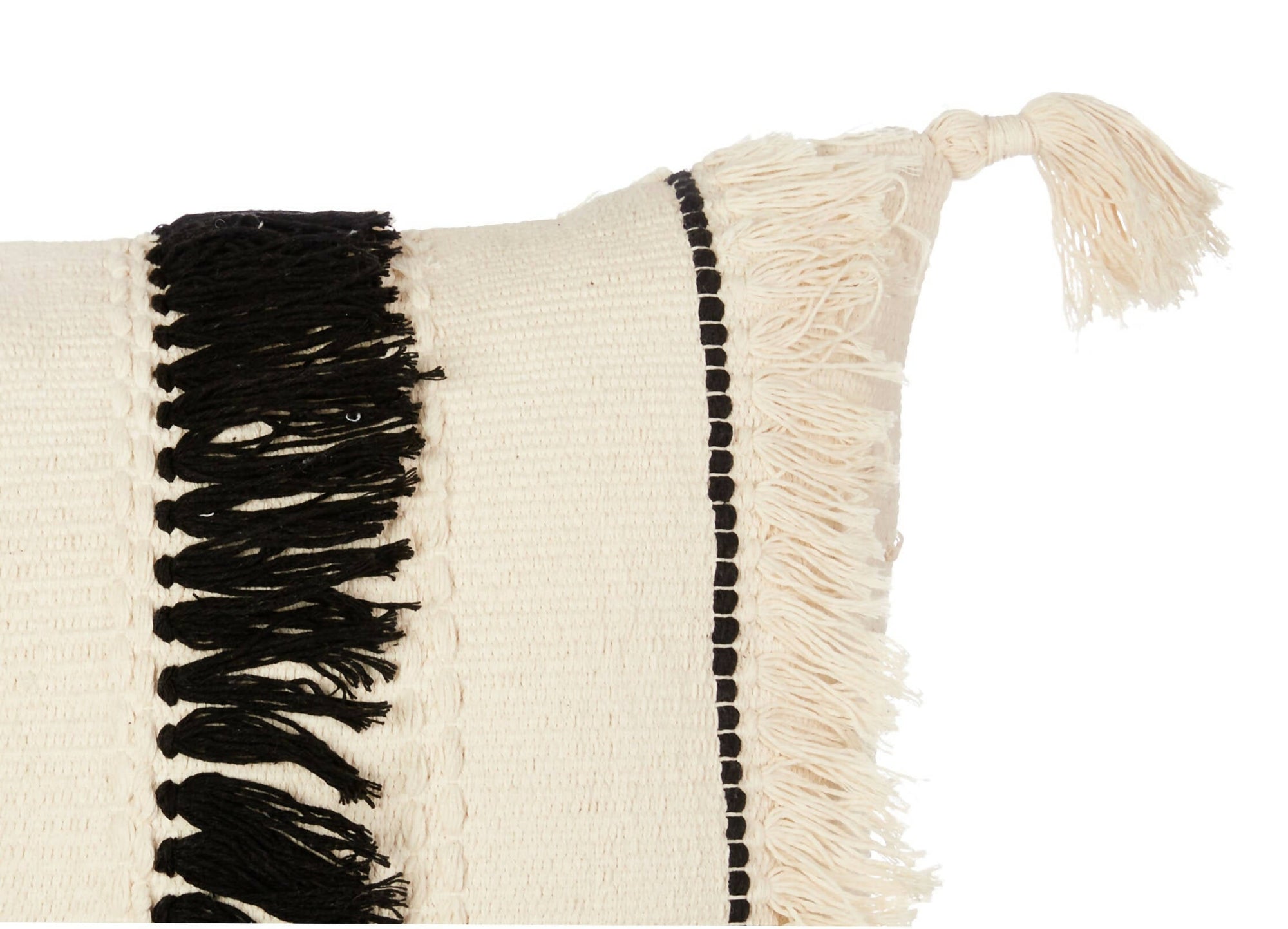 Black & White Fringes Cushion