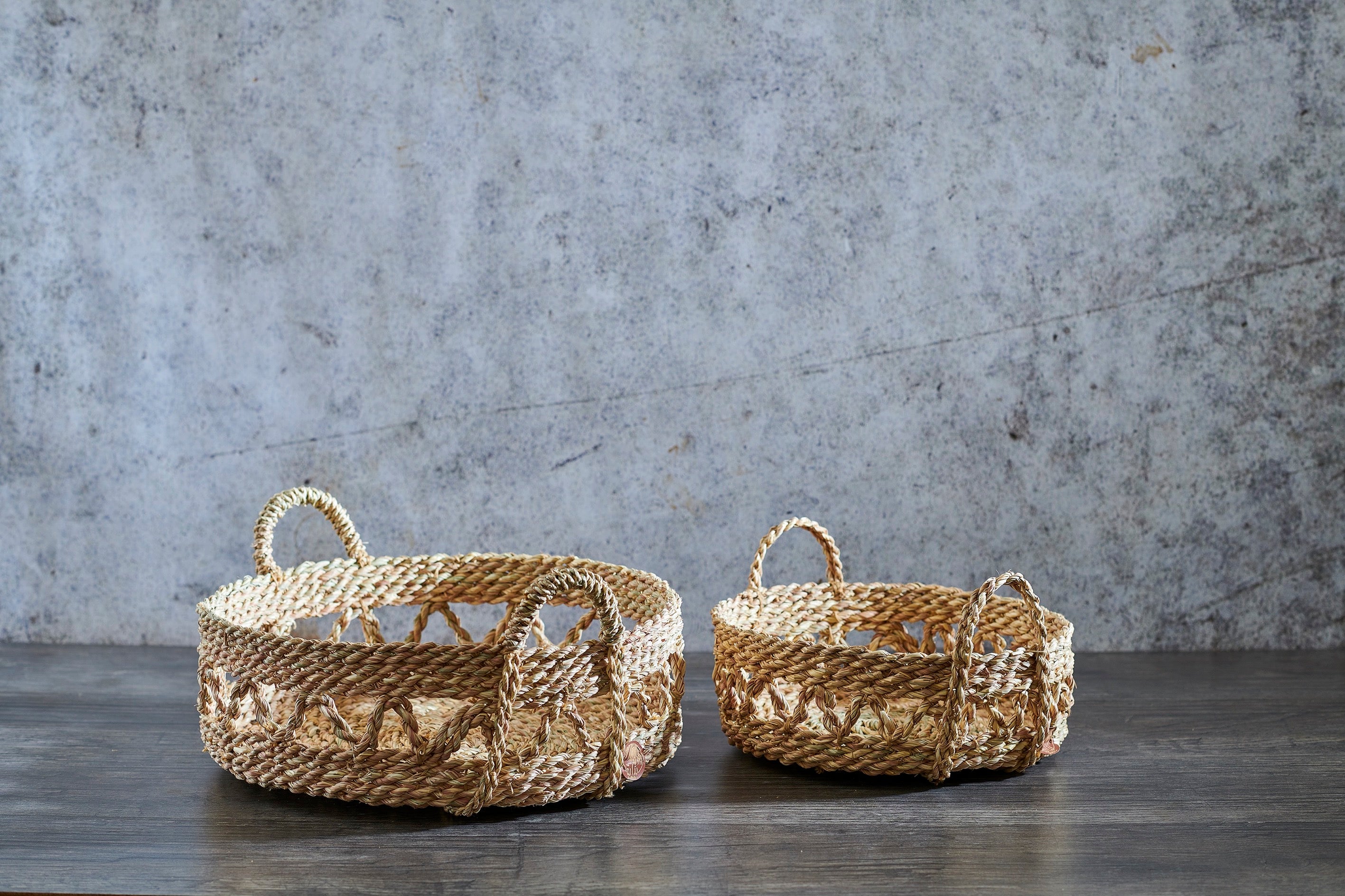 Round Basket with Handles