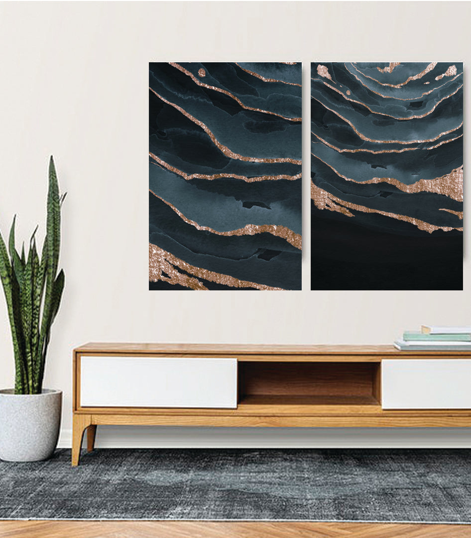 Black and Golden Waves
