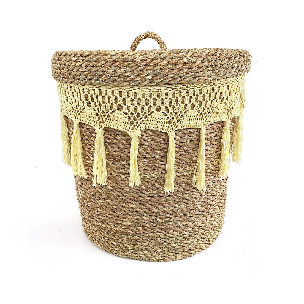 Crochet Wicker Halfa Laundry Basket