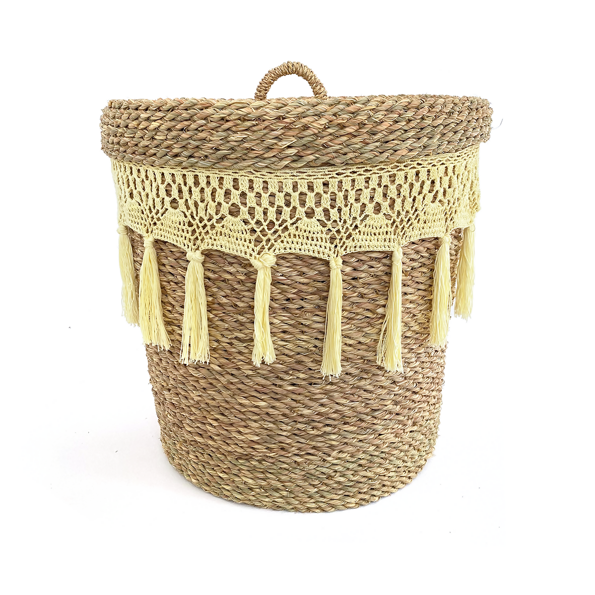 Crochet Wicker Halfa Laundry Basket