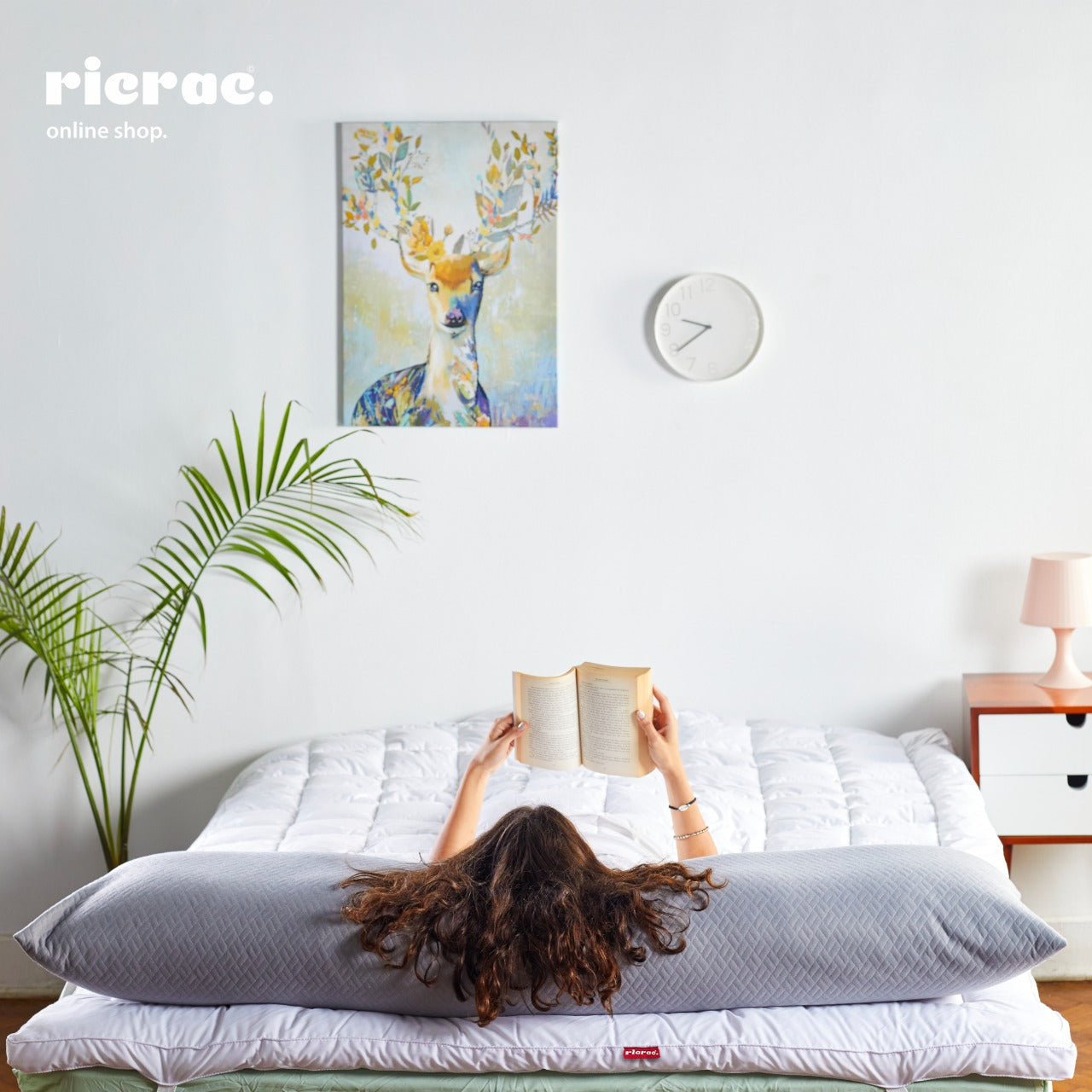 Fiber Long Pillow with Cotton Cover