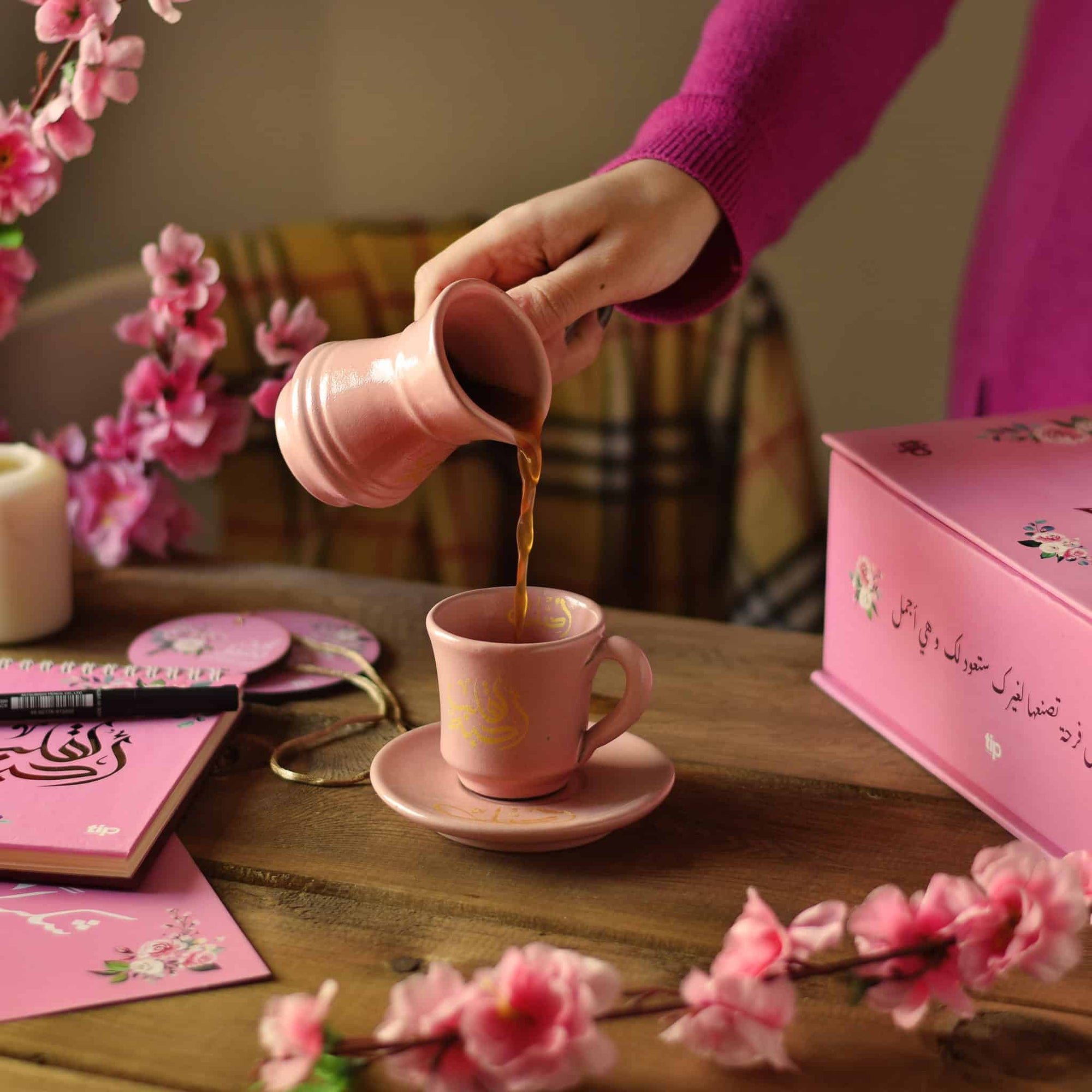 For A Heart I Love Coffee Box Pink