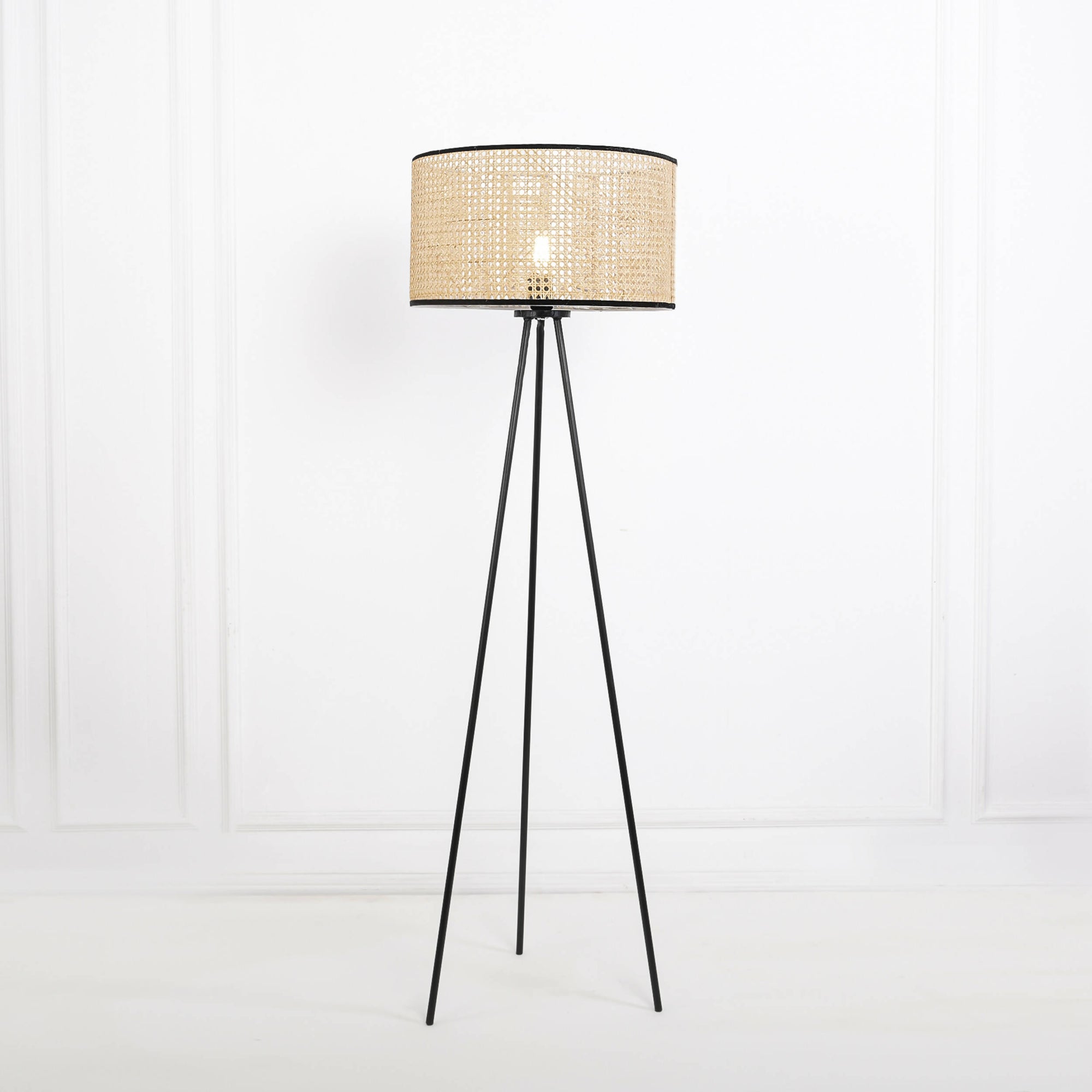 Cane Black Edge Floor Lamp