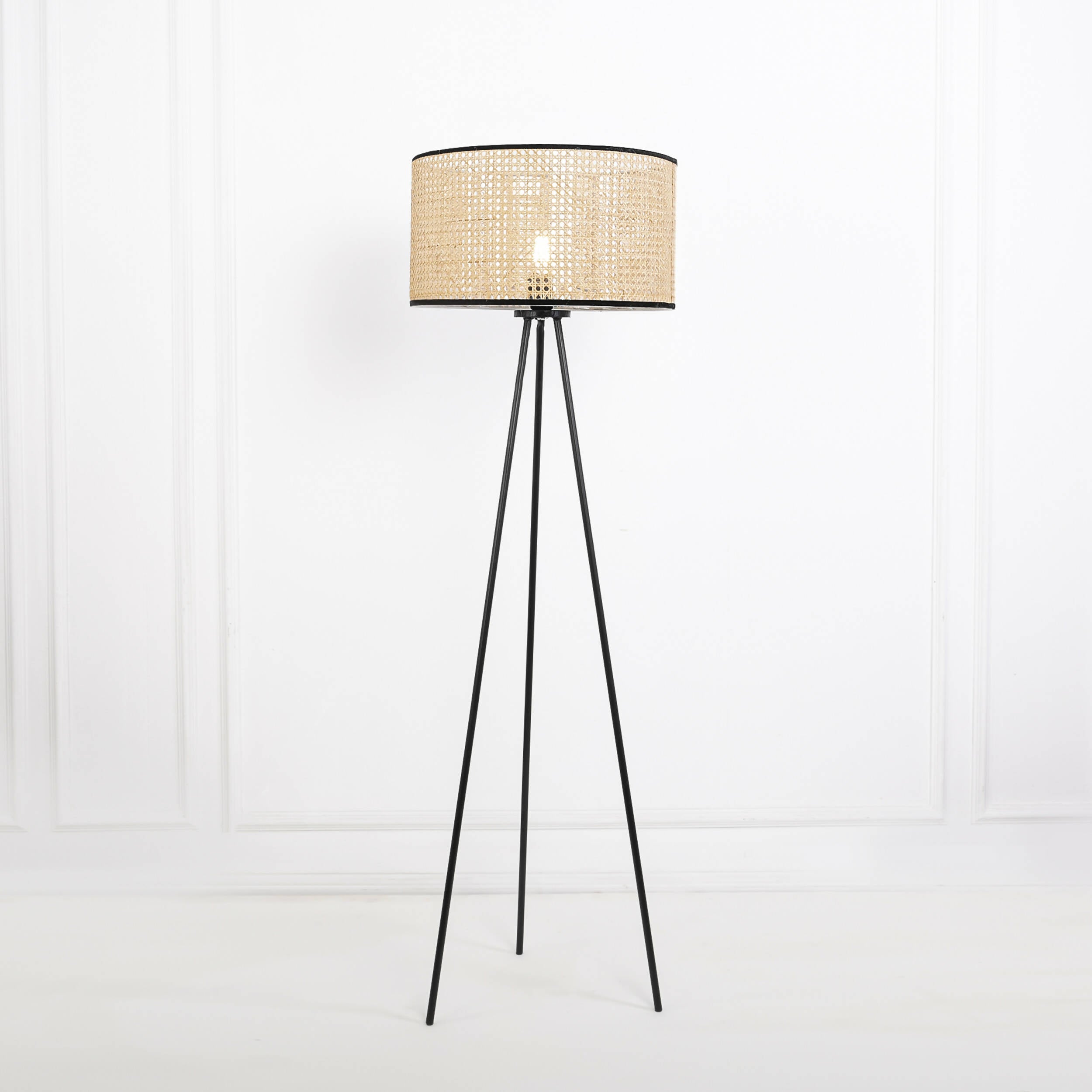 Cane Black Edge Floor Lamp