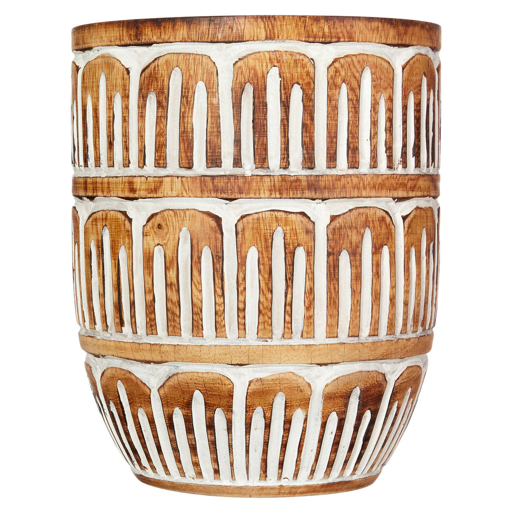 Elephant Wooden Plant Pot