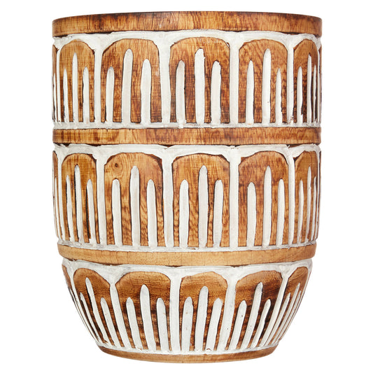 Elephant Wooden Plant Pot