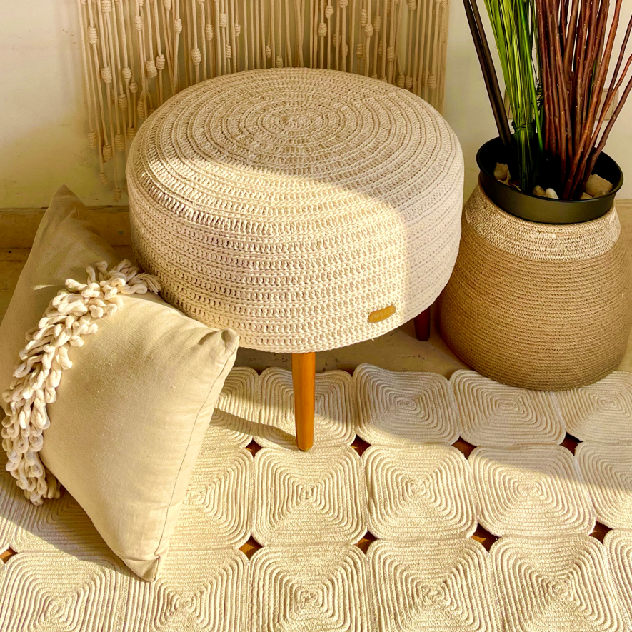 Hand-Knitted Stool Chair