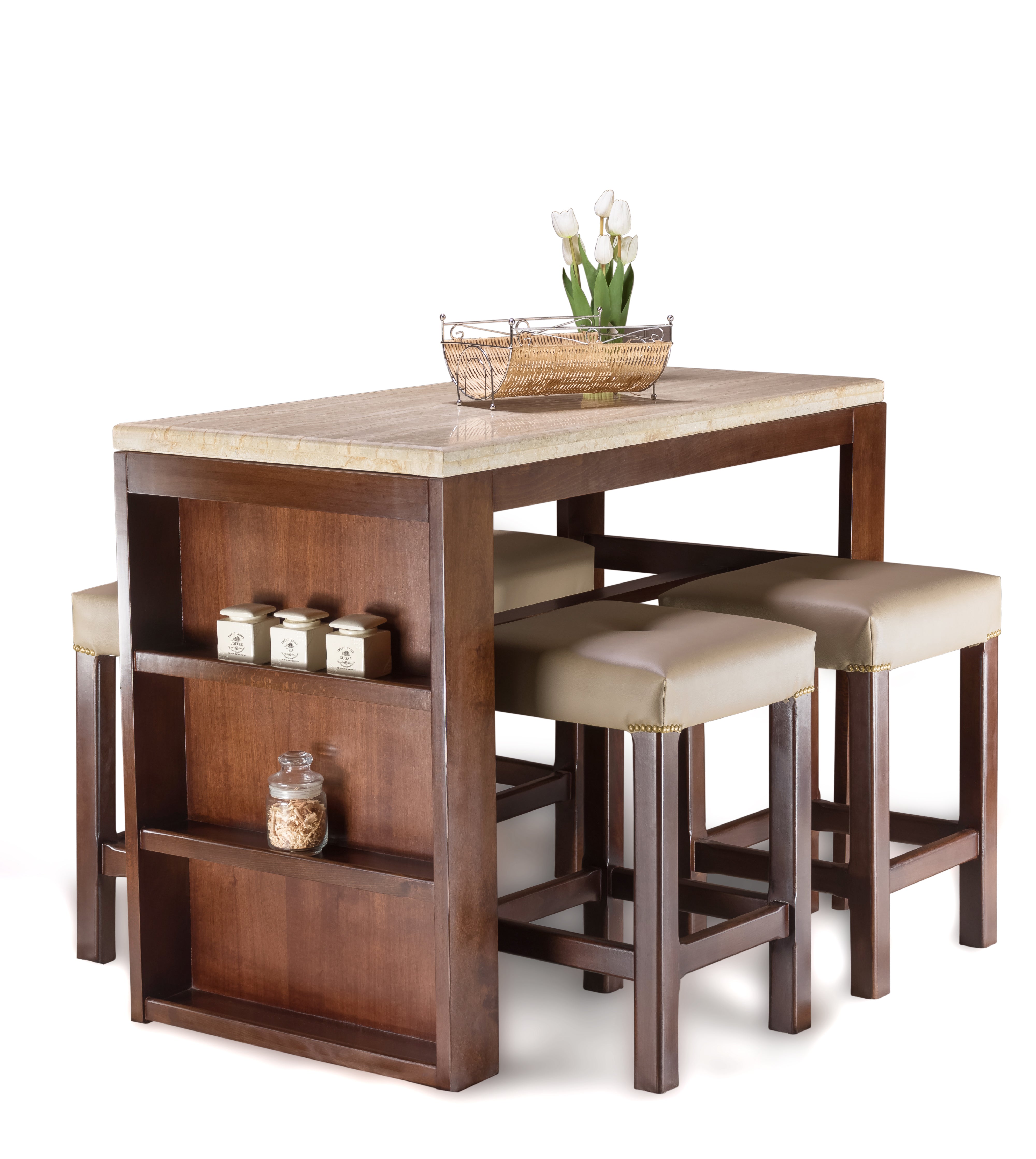 Utopia Kitchen island Table + 4 Stools