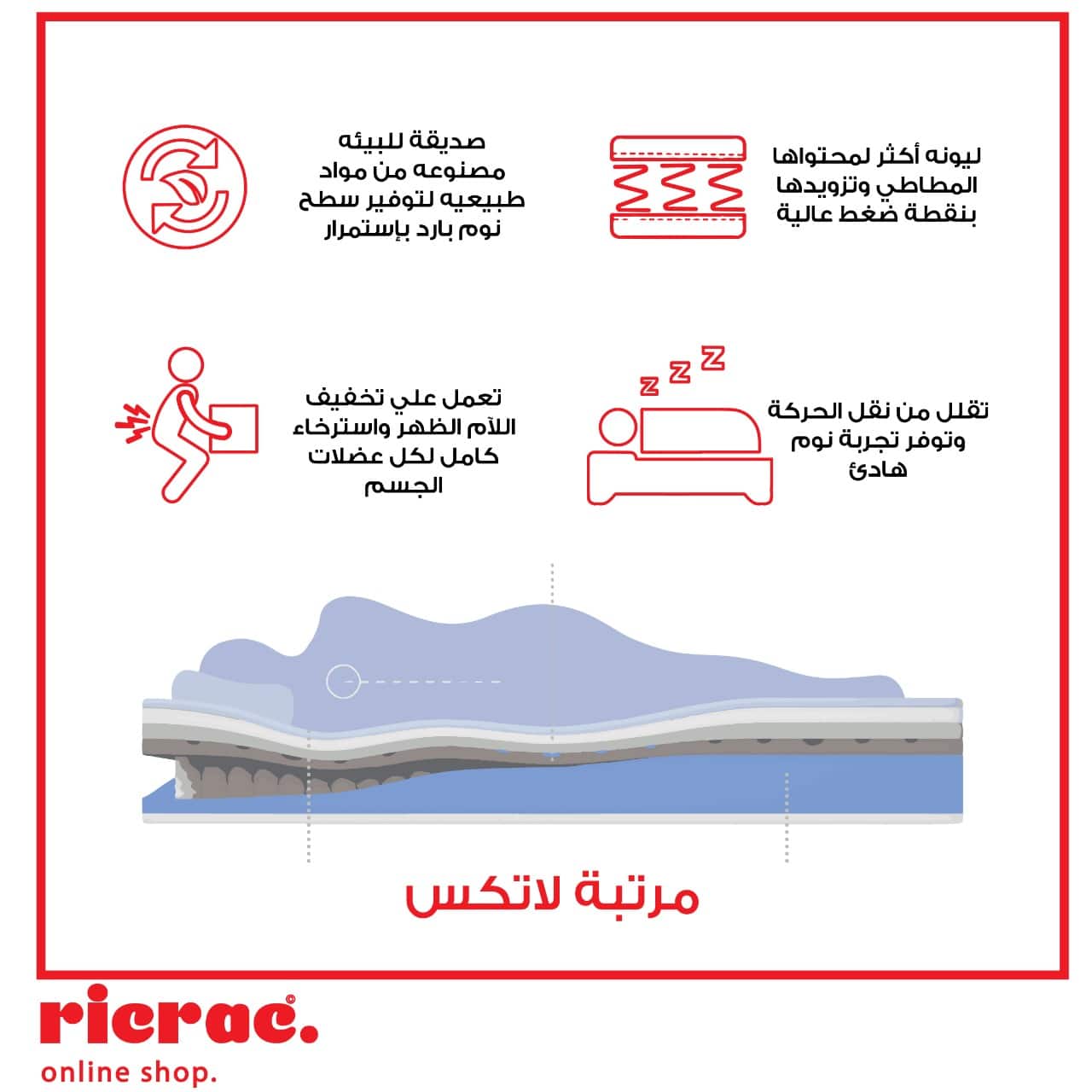 Natural Latex Mattress with Double Pocket Spring System