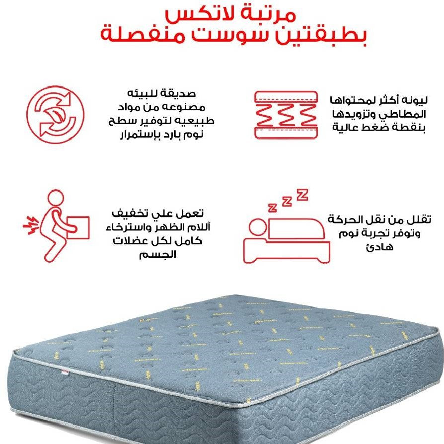 Natural Latex Mattress with Double Pocket Spring System