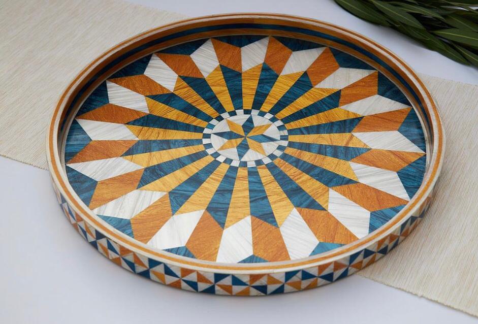 Modern Geometric Tray Round tray