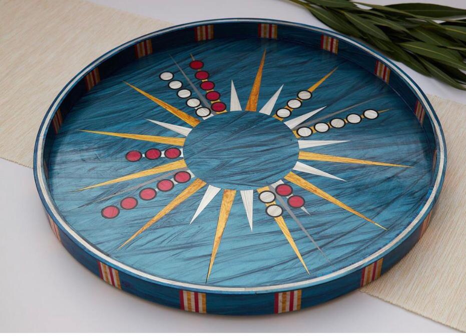 Backgammon Round Tray