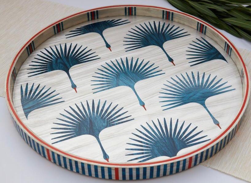 The Blue Swan Round Tray