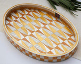 Shades of Gold Oval Tray